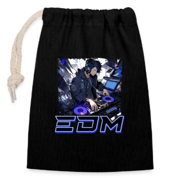 EDM Music Album Cover - Anime Shirt - Closable cotton gift bag (14x20cm) - black - Front