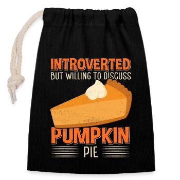Kürbiskuchen Pumpkin Pie Geschenk - Verschließbarer Geschenkbeutel aus Baumwolle (14x20cm) - Schwarz - Vorne