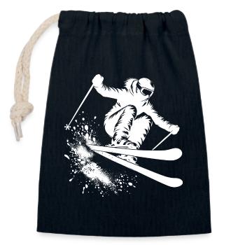 Ski Jumper Skiing Ski Winter Ski Holiday Piste - Closable cotton gift bag (14x20cm) - navy - Front