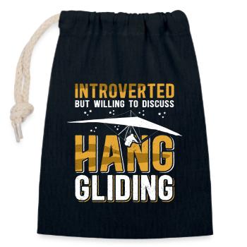 Hang Gliding Hanggleiter Hängegleiter Geschenk - Verschließbarer Geschenkbeutel aus Baumwolle (14x20cm) - Navy - Vorne