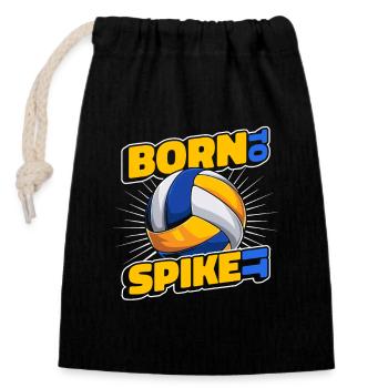 Born To Spike It Joueur de volley-ball Freak - Sac cadeau en coton avec cordon (14 x 20 cm) - noir - Devant