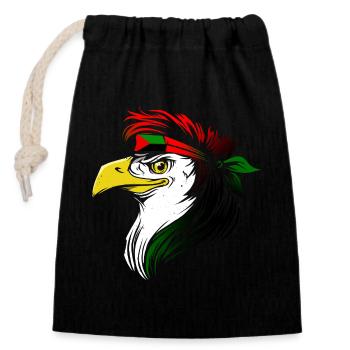 Martinique - Sac cadeau en coton avec cordon (14 x 20 cm) - noir - Devant