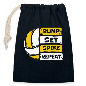 Bump Set Spike Repeat Volleyball Freak Volleyball - Sac cadeau en coton avec cordon (14 x 20 cm) - bleu marine - Devant