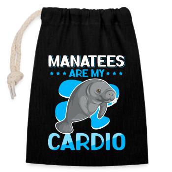 Manatee Manatee Manatee Manatee Gift - Closable cotton gift bag (14x20cm) - black - Front