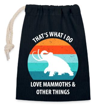 Lustiges Mammut Steinzeit Eiszeit Design Urzeit - Verschließbarer Geschenkbeutel aus Baumwolle (14x20cm) - Navy - Vorne