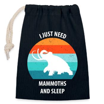 Lustiges Mammut Steinzeit Eiszeit Design Urzeit - Verschließbarer Geschenkbeutel aus Baumwolle (14x20cm) - Navy - Vorne