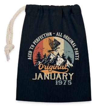49 Jahre Großartigkeit seit Januar 1975 - Verschließbarer Geschenkbeutel aus Baumwolle (14x20cm) - Navy - Vorne