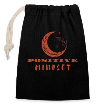 Positive Mindset - Positive Thinking - Closable cotton gift bag (14x20cm) - black - Front