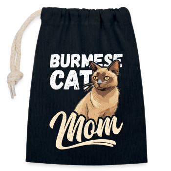 Burmese Mom Burma Cat Burmese Cats Gift - Closable cotton gift bag (14x20cm) - navy - Front