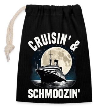 Cruisin And Schmoozin Cruise Ship Vacation Group - Verschließbarer Geschenkbeutel aus Baumwolle (14x20cm) - Schwarz - Vorne