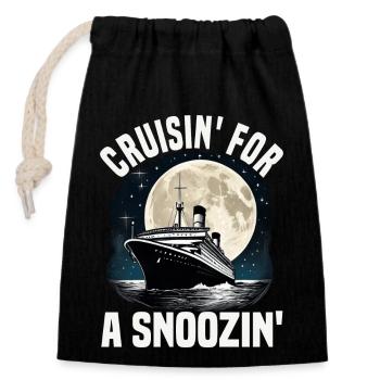 Cruising For A Snoozing Cruise Ship Vacation - Verschließbarer Geschenkbeutel aus Baumwolle (14x20cm) - Schwarz - Vorne