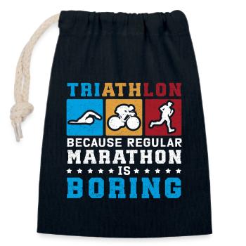 Triathlon Sport Triathleten Triathlet Geschenk - Verschließbarer Geschenkbeutel aus Baumwolle (14x20cm) - Navy - Vorne