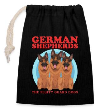 Bergers allemands chiens berger allemand cadeau - Sac cadeau en coton avec cordon (14 x 20 cm) - noir - Devant