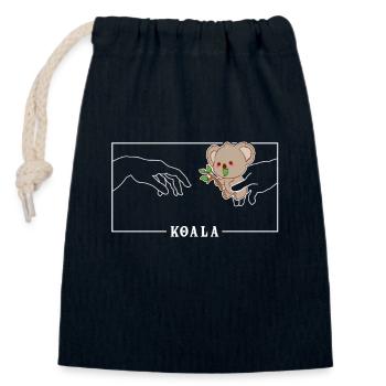 Michel-Ange Création d’Adam Koala Koalabear - Sac cadeau en coton avec cordon (14 x 20 cm) - bleu marine - Devant