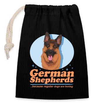 Bergers allemands berger allemand chiens cadeau - Sac cadeau en coton avec cordon (14 x 20 cm) - noir - Devant