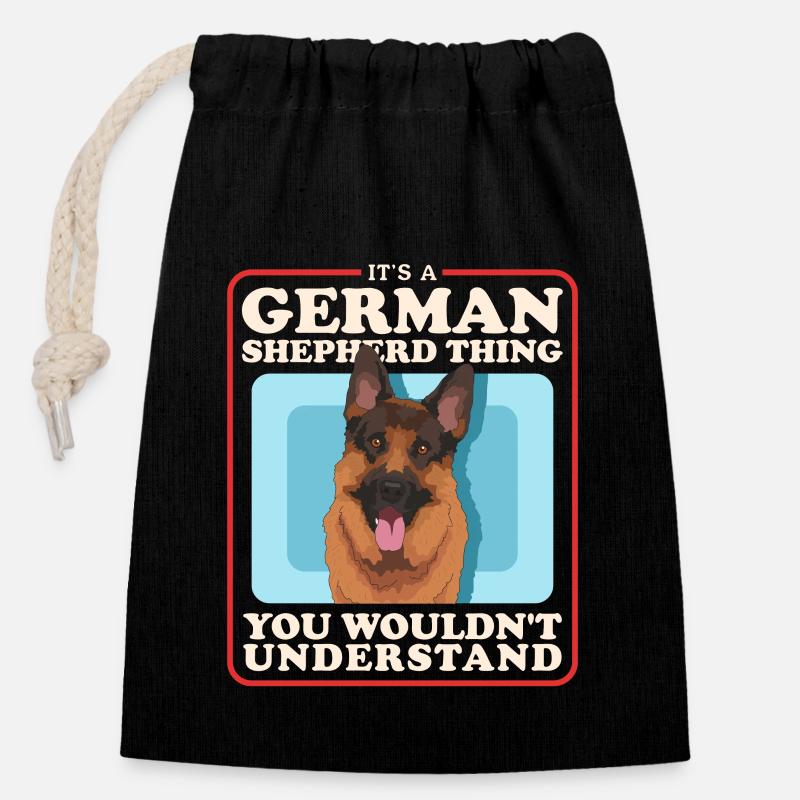 German Shepherds German Shepherd Gift - Closable cotton gift bag (14x20cm) - black
