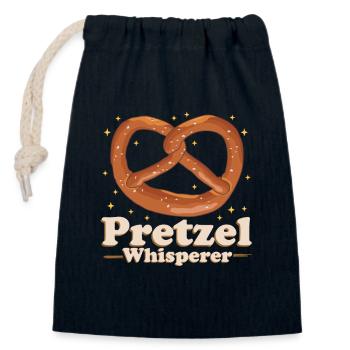 Brezel Brezelliebhaber lustige Brezeln Geschenk - Verschließbarer Geschenkbeutel aus Baumwolle (14x20cm) - Navy - Vorne