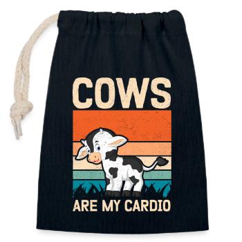 Vache Amoureux de la vache | cadeau de vaches drôles - Sac cadeau en coton avec cordon (14 x 20 cm) - bleu marine - Devant