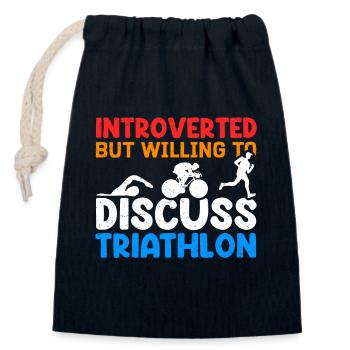 Triathlon Triathleten Triathlet Athleten Geschenk - Verschließbarer Geschenkbeutel aus Baumwolle (14x20cm) - Navy - Vorne