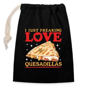Quesadilla Tortilla Quesadillas Gift - Closable cotton gift bag (14x20cm) - black - Front