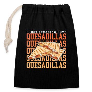 Quesadilla Tortillas Quesadillas Gift - Closable cotton gift bag (14x20cm) - black - Front