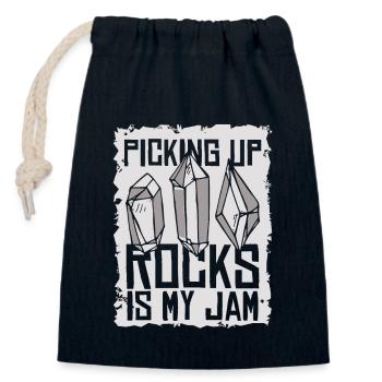 Ramasser des roches est mon minéral de géologue de confiture - Sac cadeau en coton avec cordon (14 x 20 cm) - bleu marine - Devant