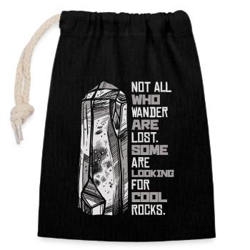 Certains sont à la recherche de roches froides géologue minéral - Sac cadeau en coton avec cordon (14 x 20 cm) - noir - Devant