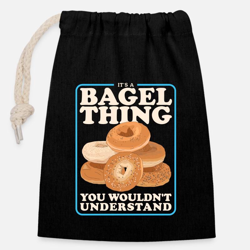 Bagel Bagel Bread Beigel Gift - Closable cotton gift bag (14x20cm) - black