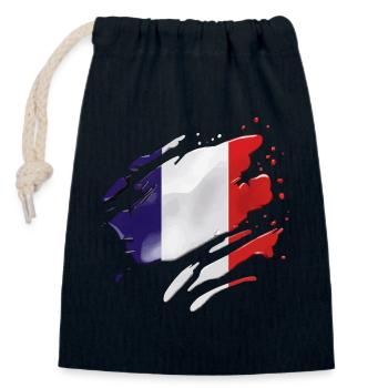 DRAPEAU DE LA FRANCE DRAPEAU FRANCE - Sac cadeau en coton avec cordon (14 x 20 cm) - bleu marine - Devant