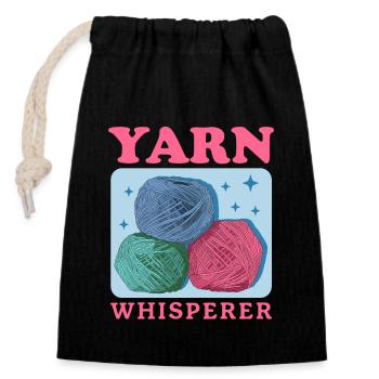 Crochet Crochet Yarn Gift - Closable cotton gift bag (14x20cm) - black - Front