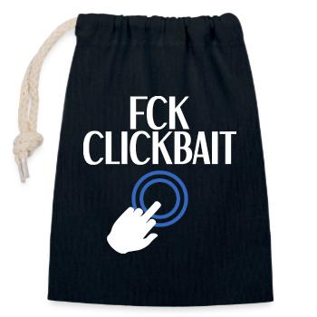 FCK-Clickbait - Verschließbarer Geschenkbeutel aus Baumwolle (14x20cm) - Navy - Vorne