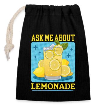 Limonade Citrons Limonade Soda Stand Cadeau - Sac cadeau en coton avec cordon (14 x 20 cm) - noir - Devant