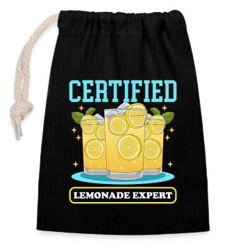 Limonade citron limonade effervescent Stand cadeau - Sac cadeau en coton avec cordon (14 x 20 cm) - noir - Devant