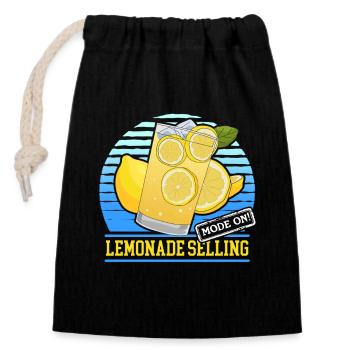 Douche de limonade | Cadeau de limonade au citron - Sac cadeau en coton avec cordon (14 x 20 cm) - noir - Devant