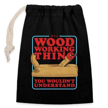 Woodwork Carpenter Carpenter Hobbyist Gift - Closable cotton gift bag (14x20cm) - black - Front
