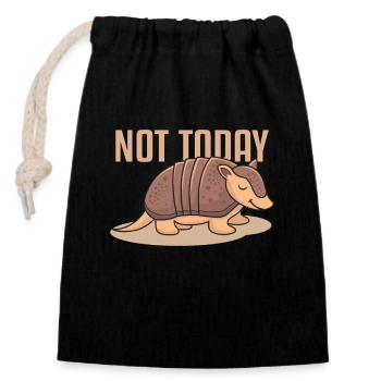 Not Today Pink Fairy Chlamyphoridae Cingulata - Closable cotton gift bag (14x20cm) - black - Front