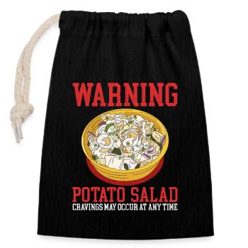 Salade de pommes de terre Salade de pommes de terre cadeau - Sac cadeau en coton avec cordon (14 x 20 cm) - noir - Devant