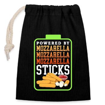 Mozzarella Sticks Käseliebhaber Geschenk - Verschließbarer Geschenkbeutel aus Baumwolle (14x20cm) - Schwarz - Vorne