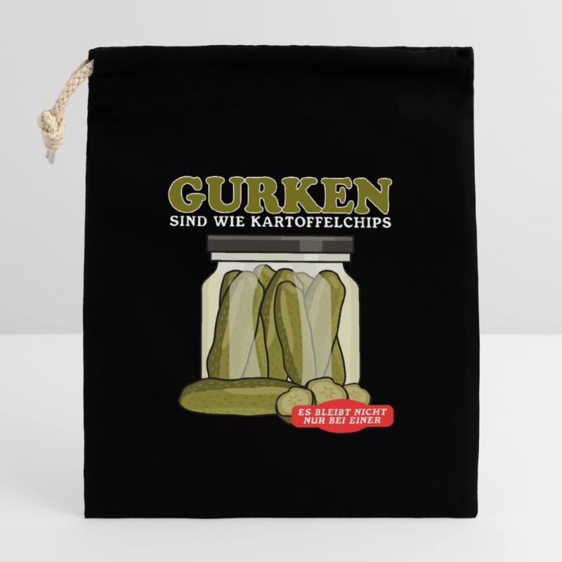 Cornichon de concombre Pickle Kukumer Cadeau de concombre Sac cadeau en coton avec cordon (14 x 20 cm)