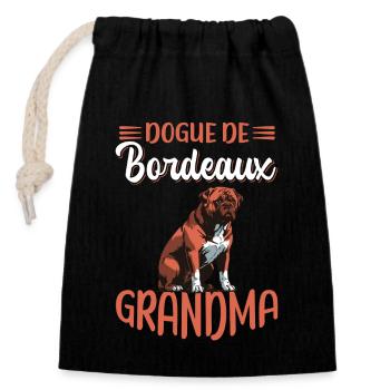 Bordeauxdogge Oma Bordeaux Dogge Hunde Geschenk - Verschließbarer Geschenkbeutel aus Baumwolle (14x20cm) - Schwarz - Vorne