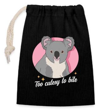 Koala Koalas Koala Bears Koala Ours Koala Cadeau - Sac cadeau en coton avec cordon (14 x 20 cm) - noir - Devant