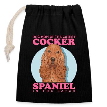Cocker Spaniel Maman Cocker Spaniel Cadeau - Sac cadeau en coton avec cordon (14 x 20 cm) - noir - Devant