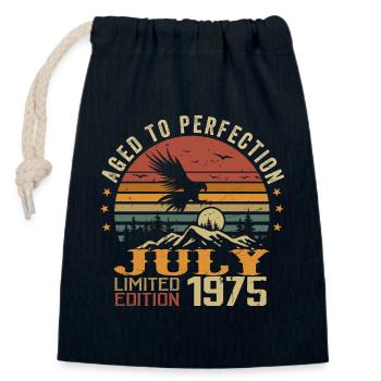 Vintage July 1975 Anniversary July 1975 - Closable cotton gift bag (14x20cm) - navy - Front