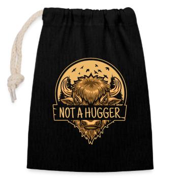 Pas un amoureux du bison américain Hugger Buffalo Bovinae - Sac cadeau en coton avec cordon (14 x 20 cm) - noir - Devant
