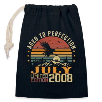 Vintage July 2008 Anniversary July 2008 - Closable cotton gift bag (14x20cm) - navy - Front