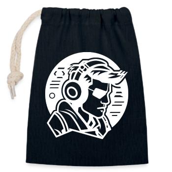 Amateurs de jeux vidéo - Sac cadeau en coton avec cordon (14 x 20 cm) - bleu marine - Devant