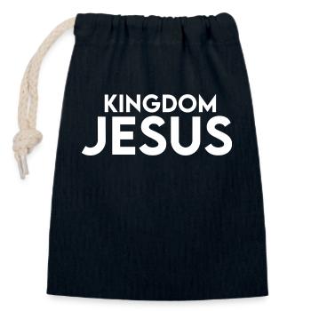 Kingdom Jesus, Jesus Christus - Verschließbarer Geschenkbeutel aus Baumwolle (14x20cm) - Navy - Vorne