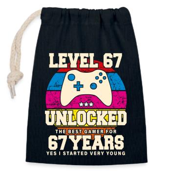 Original 1957 67 Years Old Level 67 Unlock - Closable cotton gift bag (14x20cm) - navy - Front