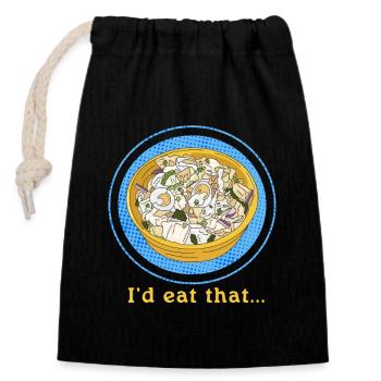 Salade de pommes de terre Cadeau de salade de pommes de terre - Sac cadeau en coton avec cordon (14 x 20 cm) - noir - Devant