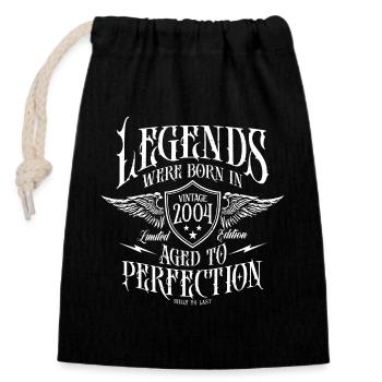 Legends were born in 2004 - Closable cotton gift bag (14x20cm) - black - Front
